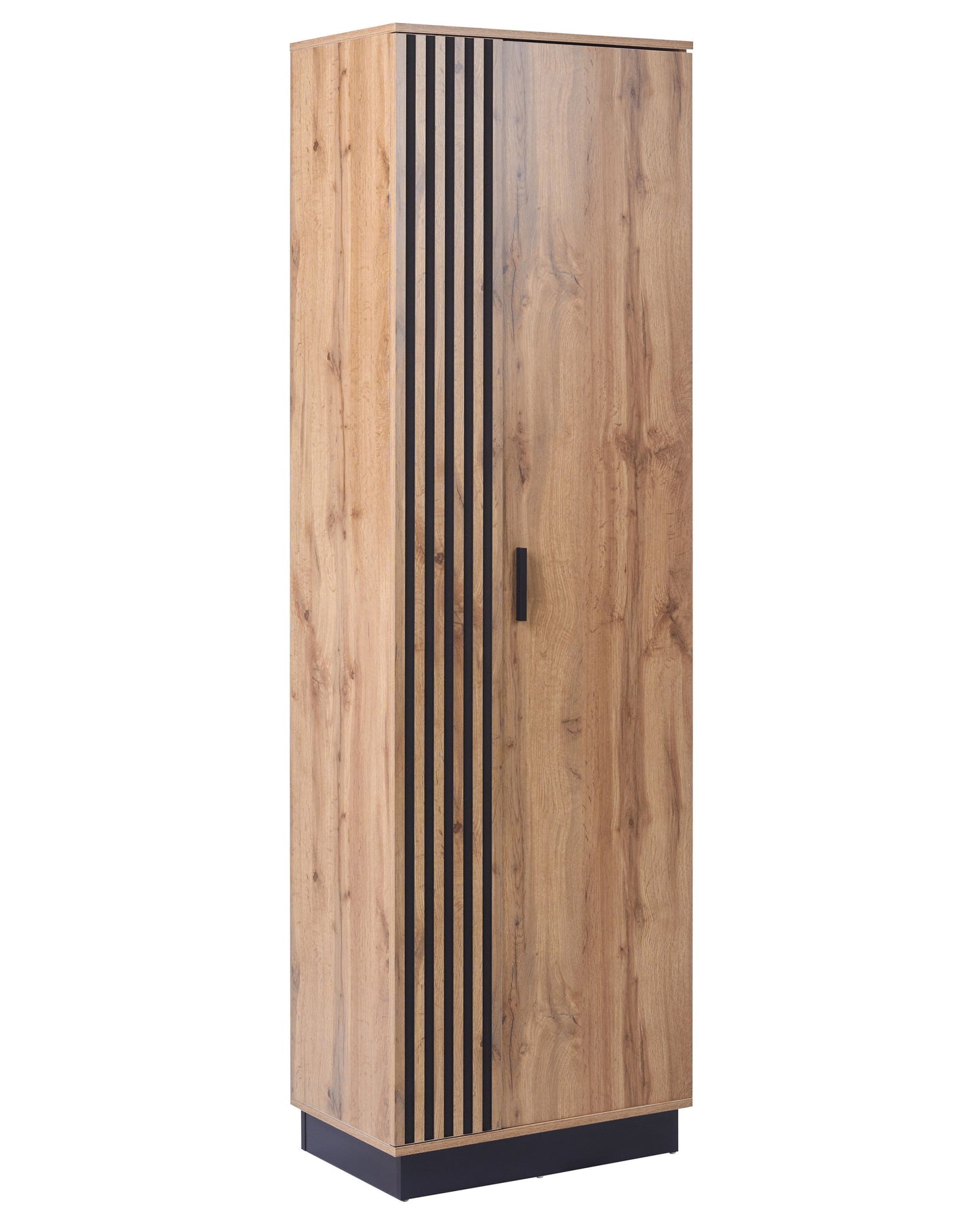UrbanNest Tall 2 Door Brown Wardrobe With Push Open Fluted Front