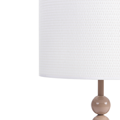 Table Lamp Beige Iron Drum Shade Mid Century Modern