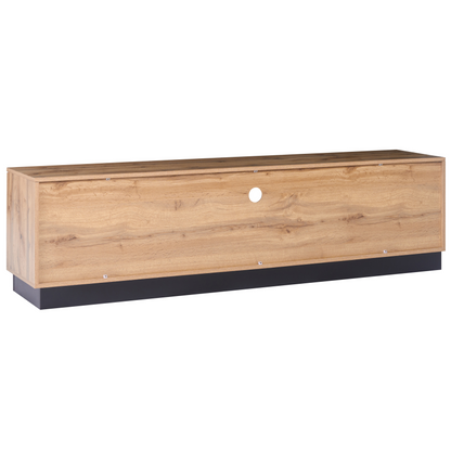 NovaHome TV Stand Brown MDF With 2 Drawers And 2 Doors Open Shelf Melamine Finish Modern Living Room