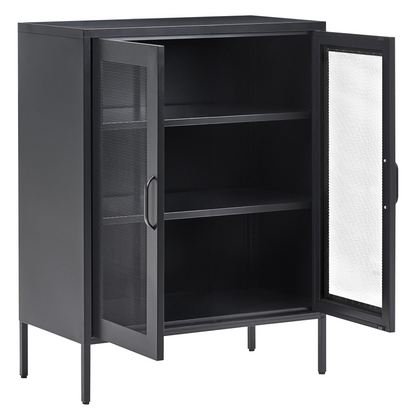 Acme Black Metal Office Cabinet 2 Door Locking With Keys