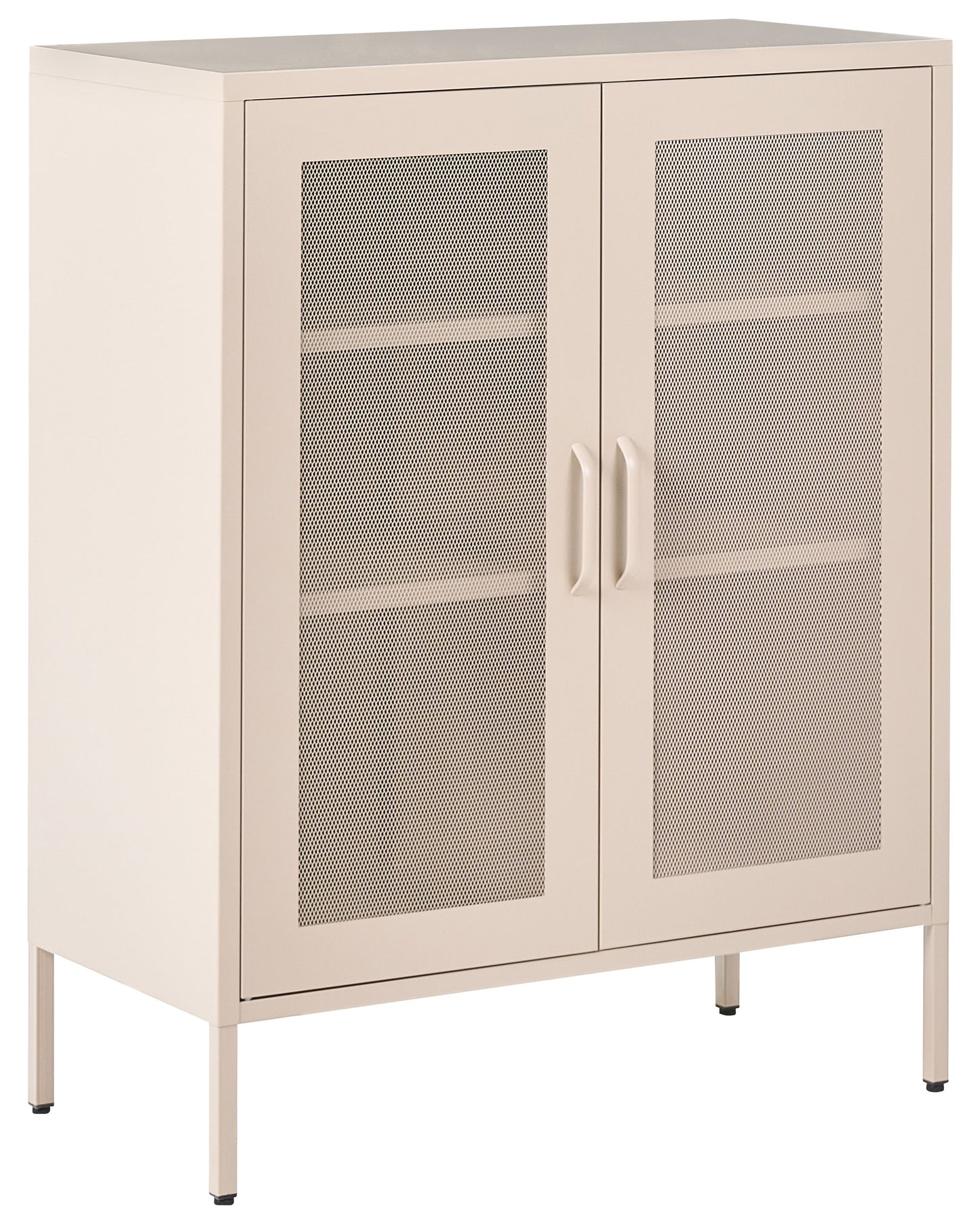 Office Cabinet Light Beige Steel 2 Doors 3 Shelves