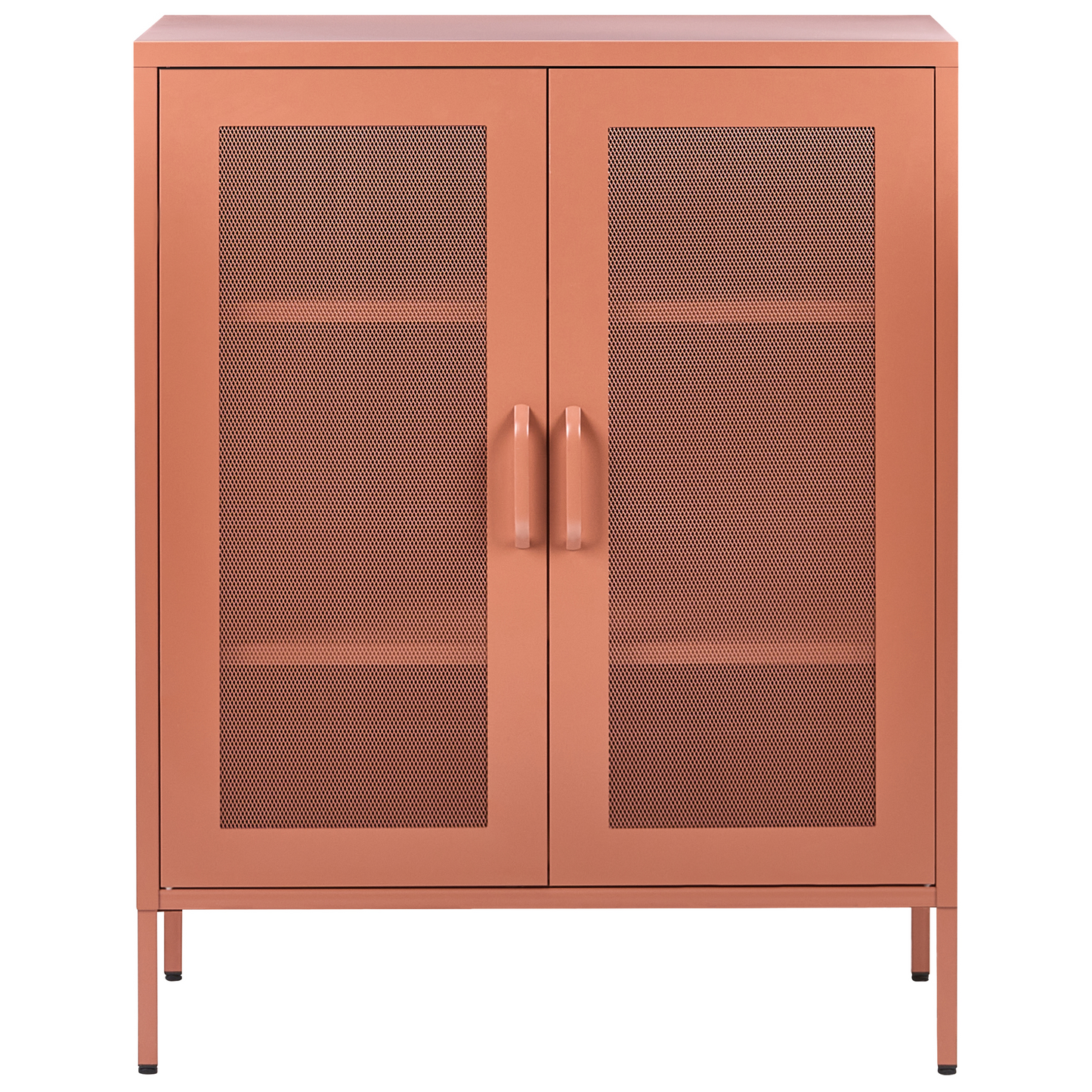 Industrial Office Sideboard Cabinet Golden Brown Steel 2 Doors 3 Shelves