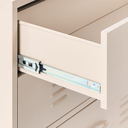 Four Drawer Beige Metal Chest Industrial Storage Cabinet For Home Office