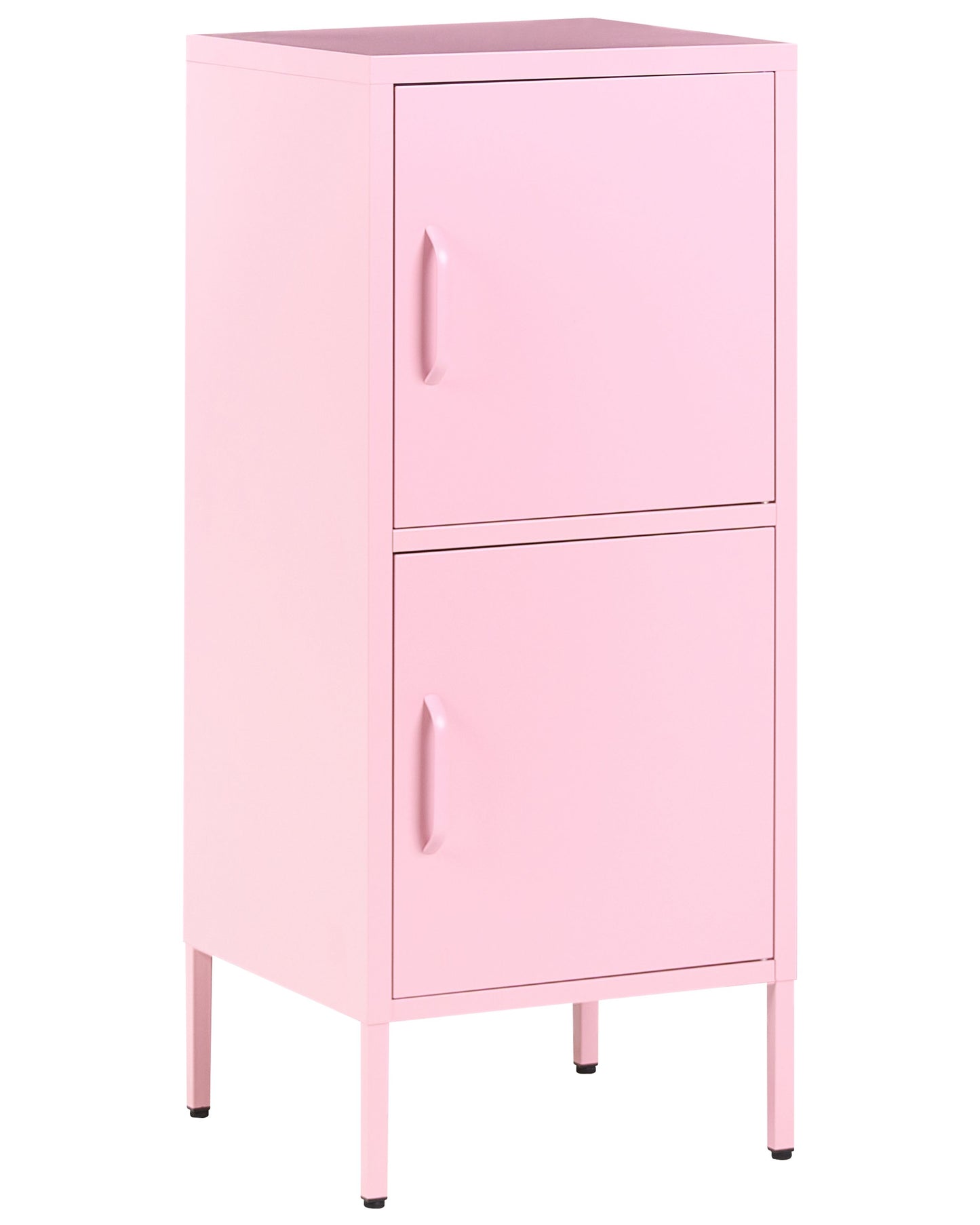Pink 2 Door Storage Cabinet With 4 Shelves Metal Home Office Unit Modern Industrial