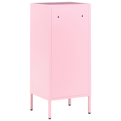 Pink 2 Door Storage Cabinet With 4 Shelves Metal Home Office Unit Modern Industrial