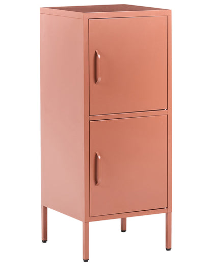 2 Door Storage Cabinet Golden Brown Steel Office 4 Shelves