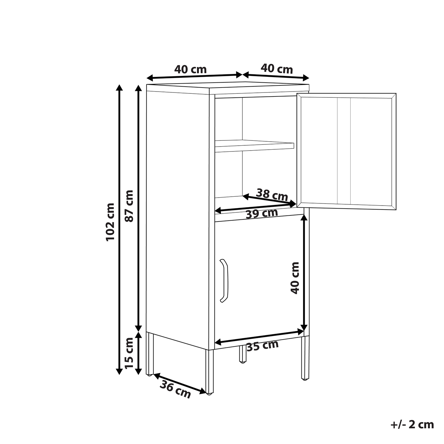 2 Door Storage Cabinet Golden Brown Steel Office 4 Shelves