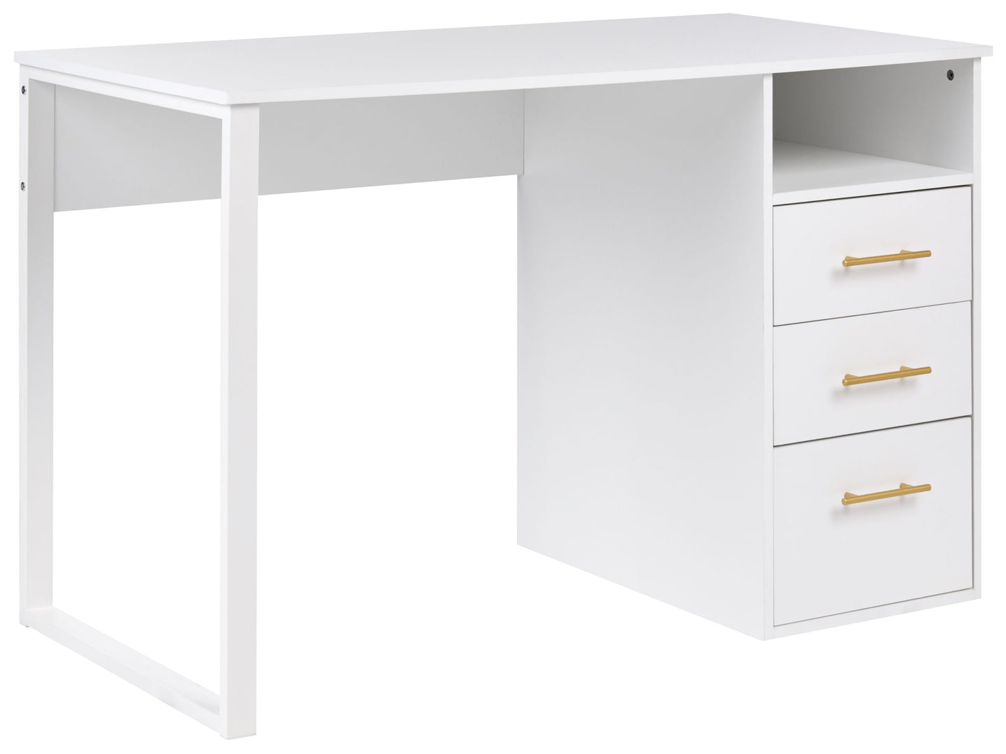Home Desk White 120 x 60cm With Three Drawers Minimalist