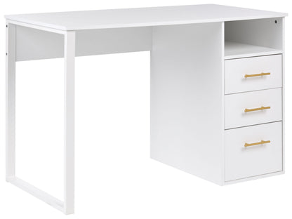 Home Desk White 120 x 60cm With Three Drawers Minimalist