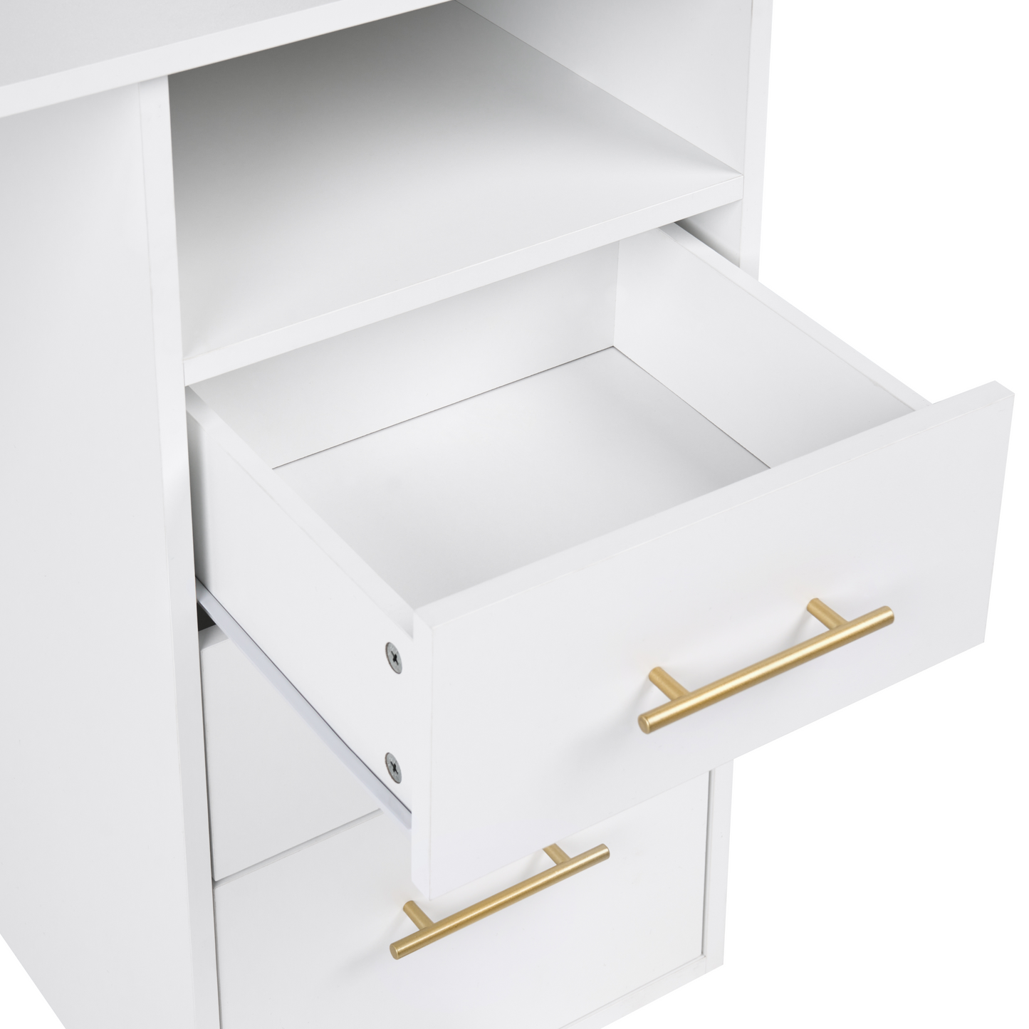 Home Desk White 120 x 60cm With Three Drawers Minimalist