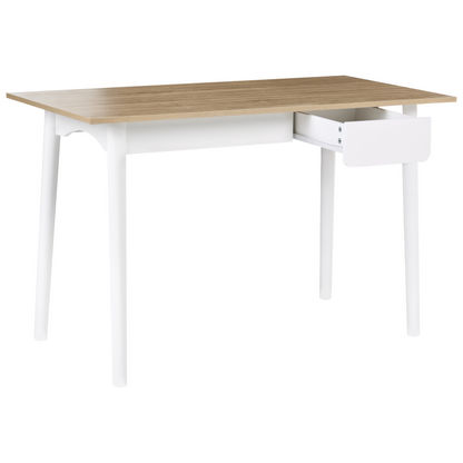 Home Desk 120 x 60cm White Brown Drawer Storage