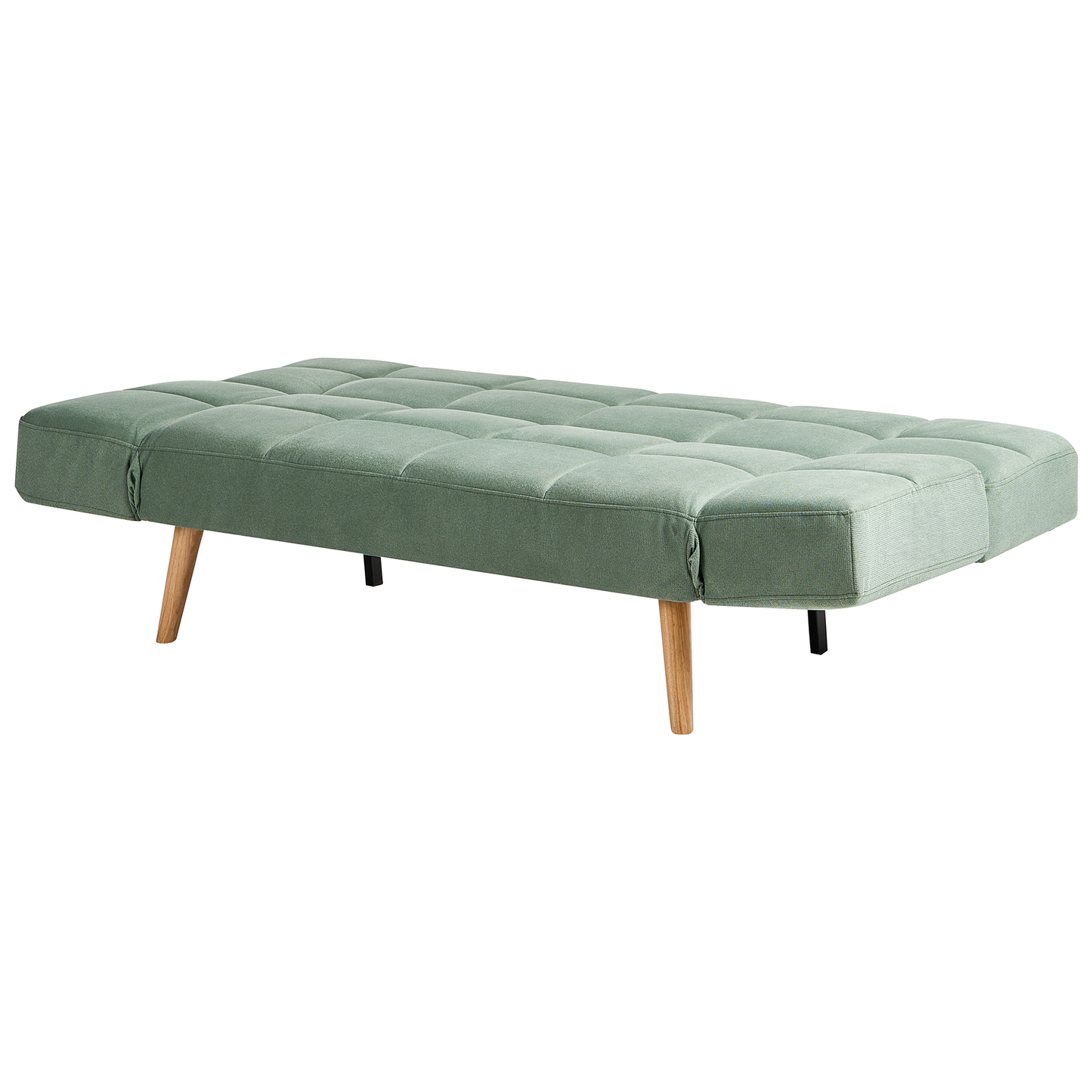 Sofa Bed Light Green Fabric Upholstered 2 Seater With 3 Position Backrest Recline