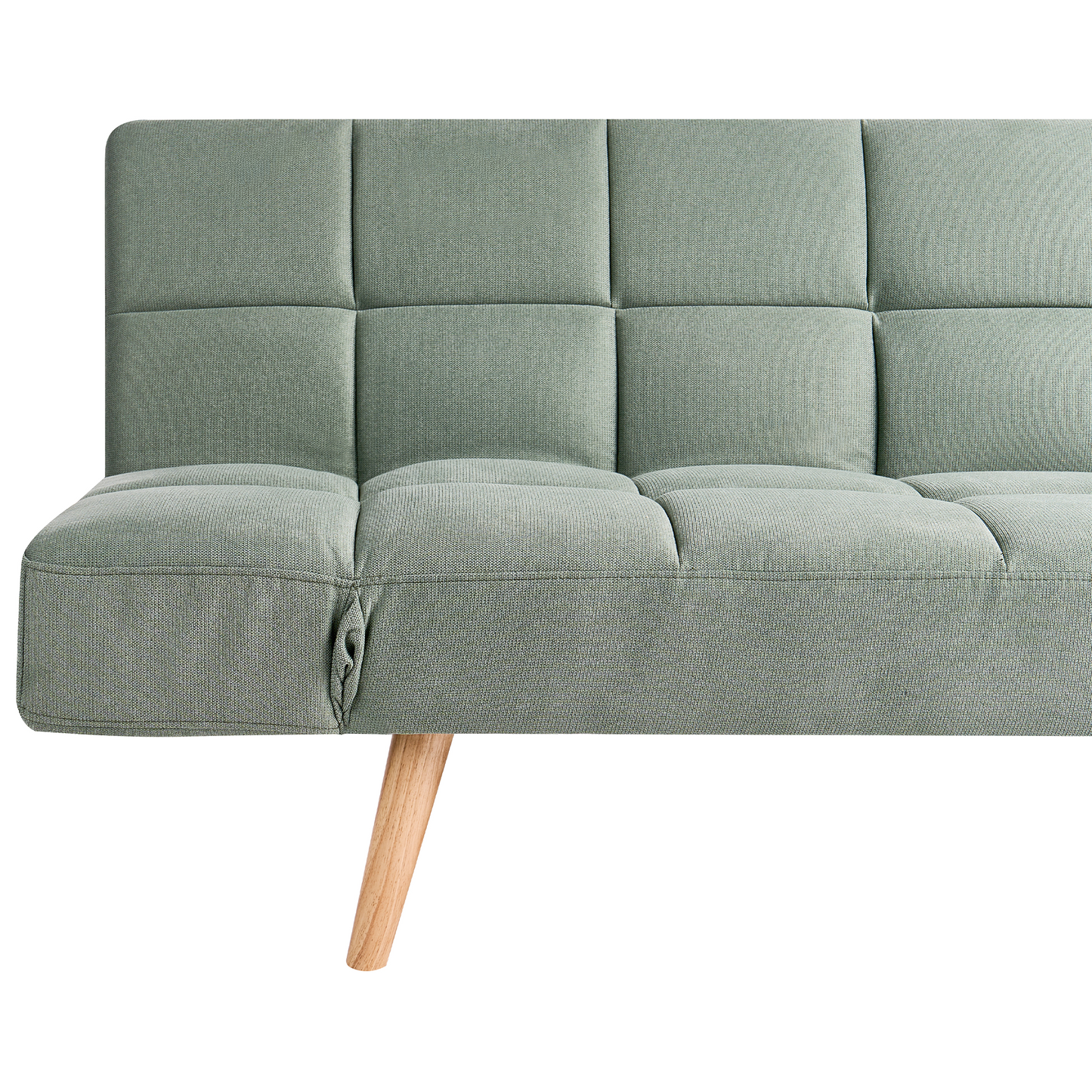 Sofa Bed Light Green Fabric Upholstered 2 Seater With 3 Position Backrest Recline