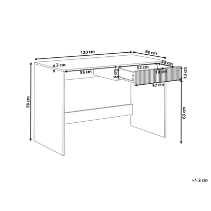 White Home Office Desk 120 x 60cm With Drawer