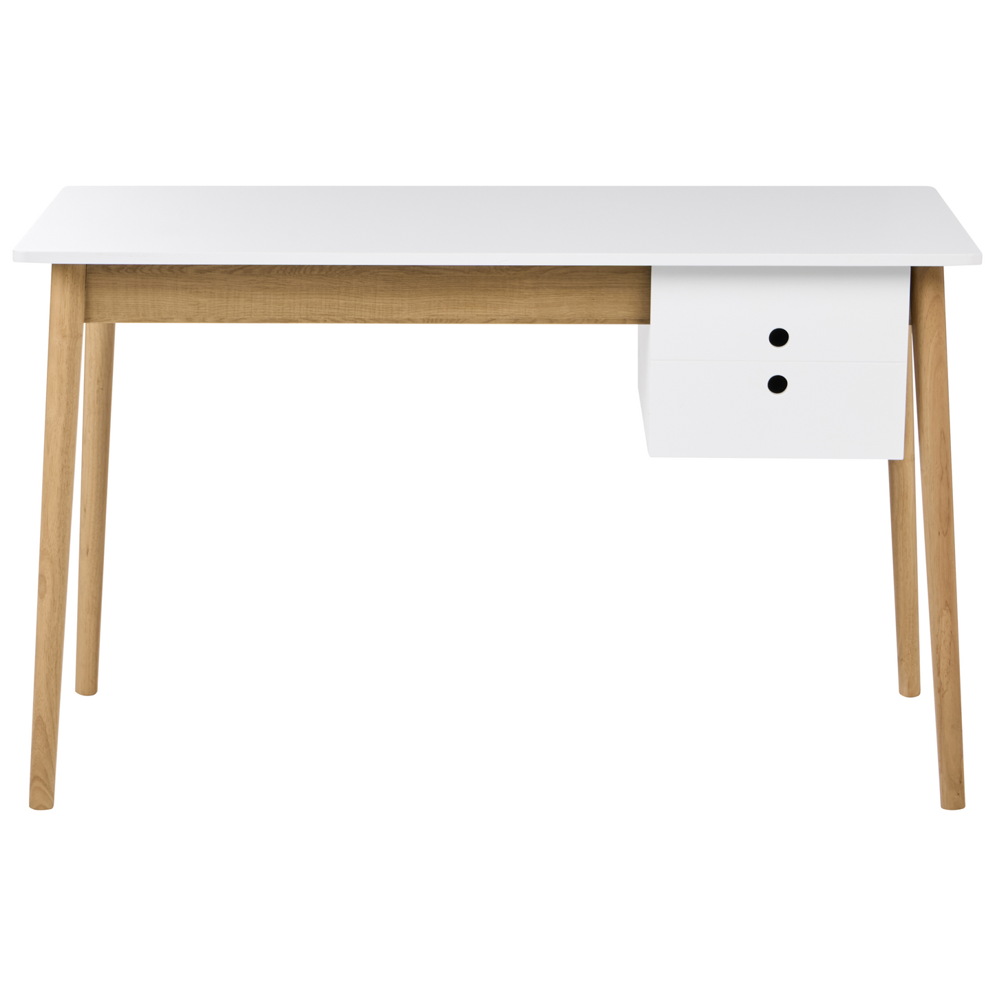Desk White Light Brown 120 x 50cm With Drawer Storage