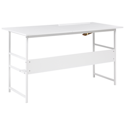 Home Desk White 140 x 50cm With Adjustable Top Storage
