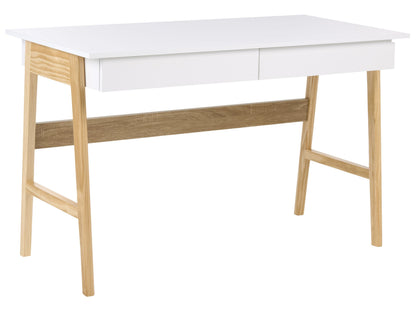 Two Tone Desk 120 x 60cm Drawer Storage White Brown