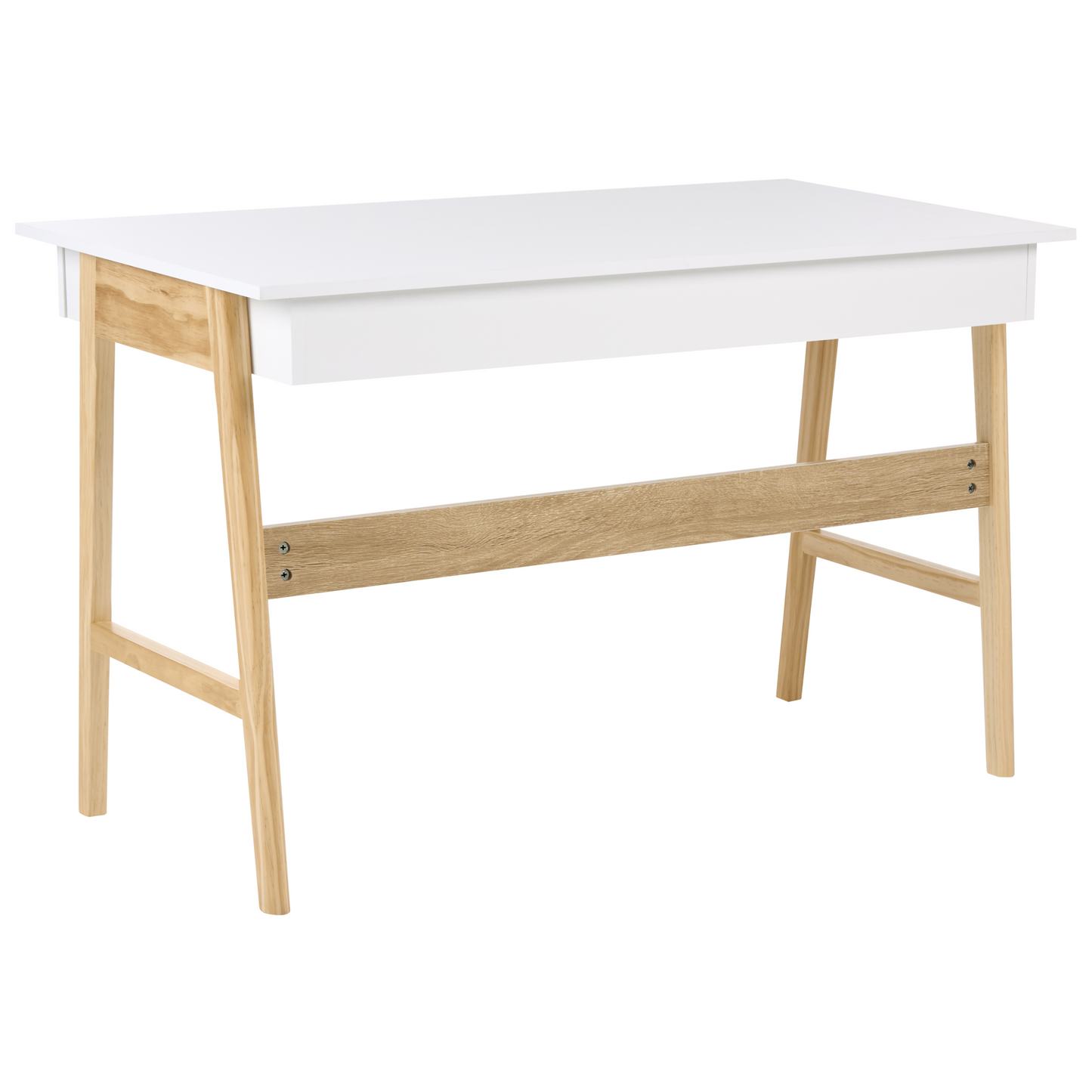 Two Tone Desk 120 x 60cm Drawer Storage White Brown