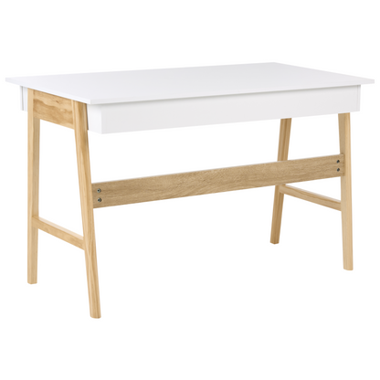 Two Tone Desk 120 x 60cm Drawer Storage White Brown