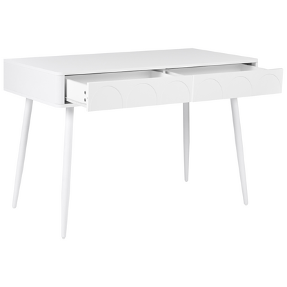 Home Desk White Particle Board Desk 120 x 60cm Drawer Storage