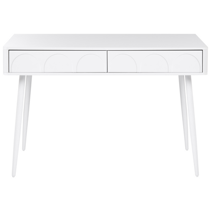 Home Desk White Particle Board Desk 120 x 60cm Drawer Storage