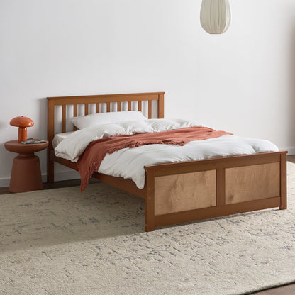 Pinecraft Bed Frame Brown Pine Wood EU 4ft Small Double Minimalist
