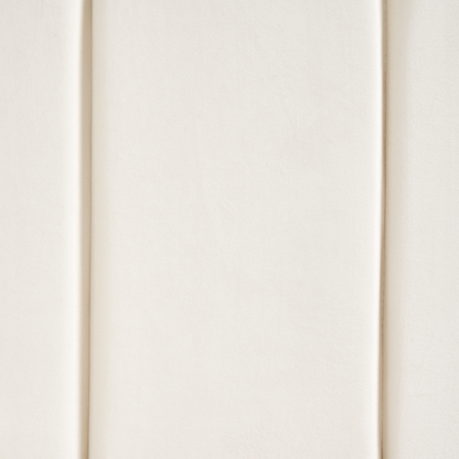 3Ft Bed Off White Velvet Quilted Slatted Wood Legs