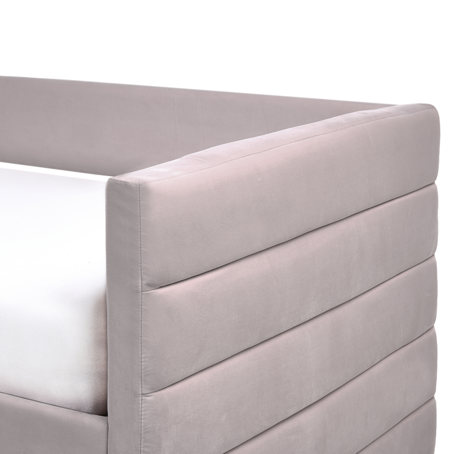 Daybed Light Grey 90 x 200cm With Slatted Frame and Drawers