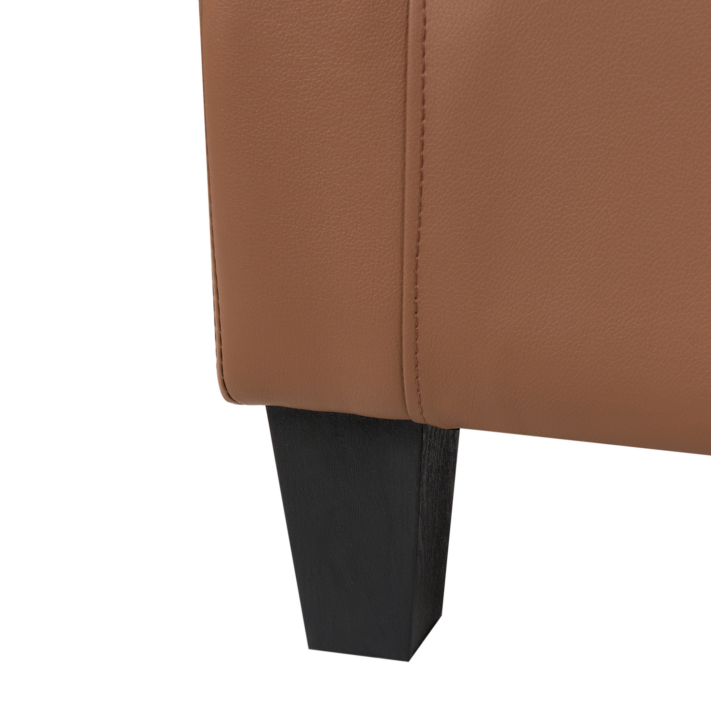 Armchair Club Chair Brown Faux Leather Low Back Tub Retro