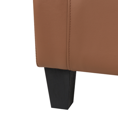 Armchair Club Chair Brown Faux Leather Low Back Tub Retro