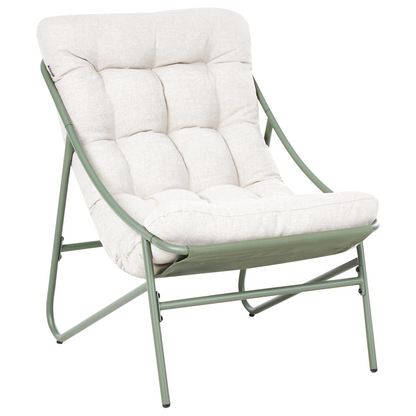 Elite Outdoor Green Beige Lounge Set Steel Frame 2 Seater