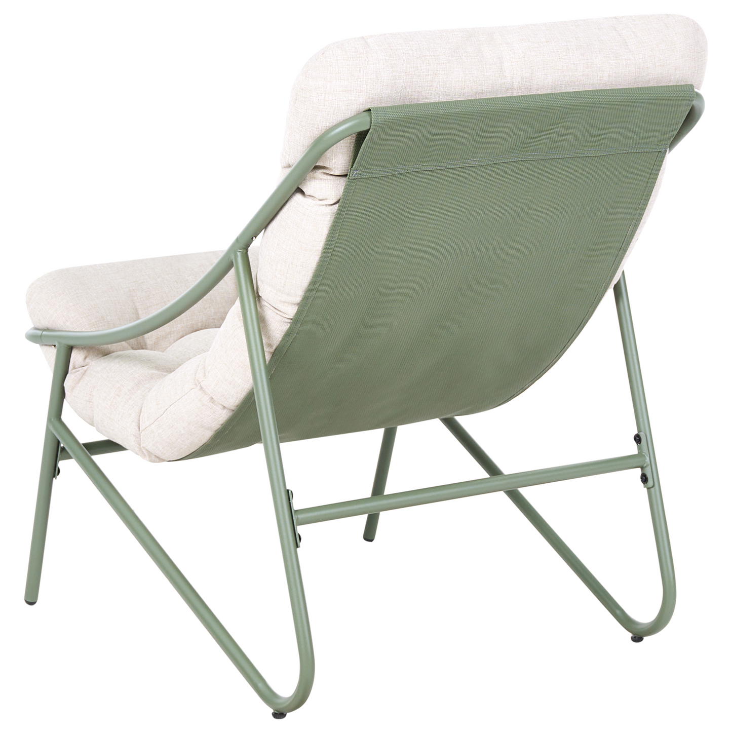 Elite Outdoor Green Beige Lounge Set Steel Frame 2 Seater
