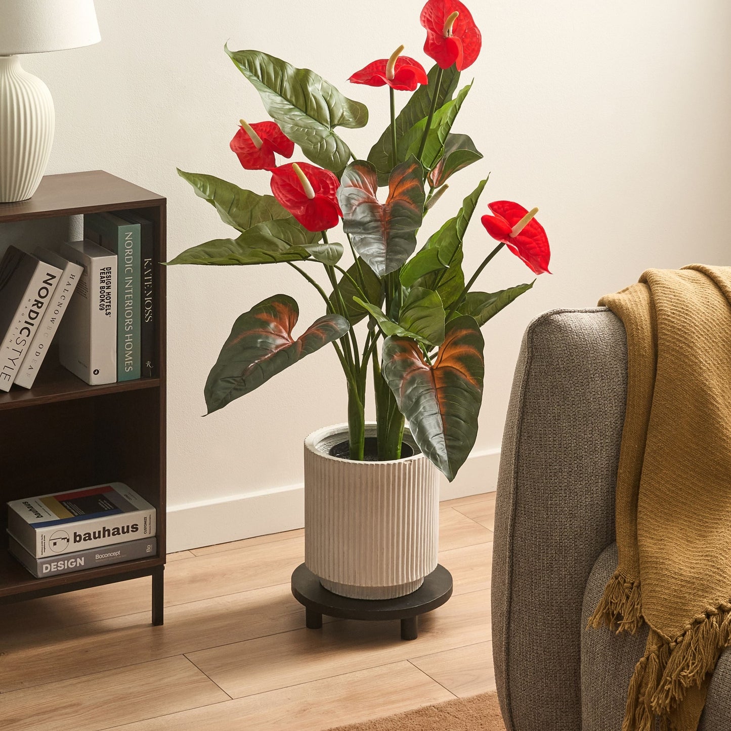 Anthurium Artificial Potted Plant 95cm Green Lifelike