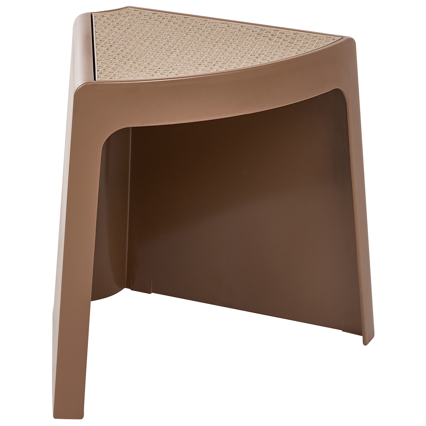 Set of 4 Brown Synthetic Garden Stools Stacking Footstools