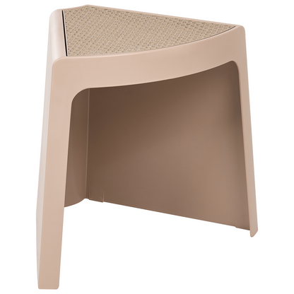 Set Of 4 Beige Garden Stools Stacking Patio Seats