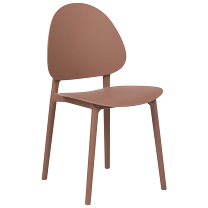 4pk Brown Plastic Dining Chairs Indoor Outdoor Minimalist