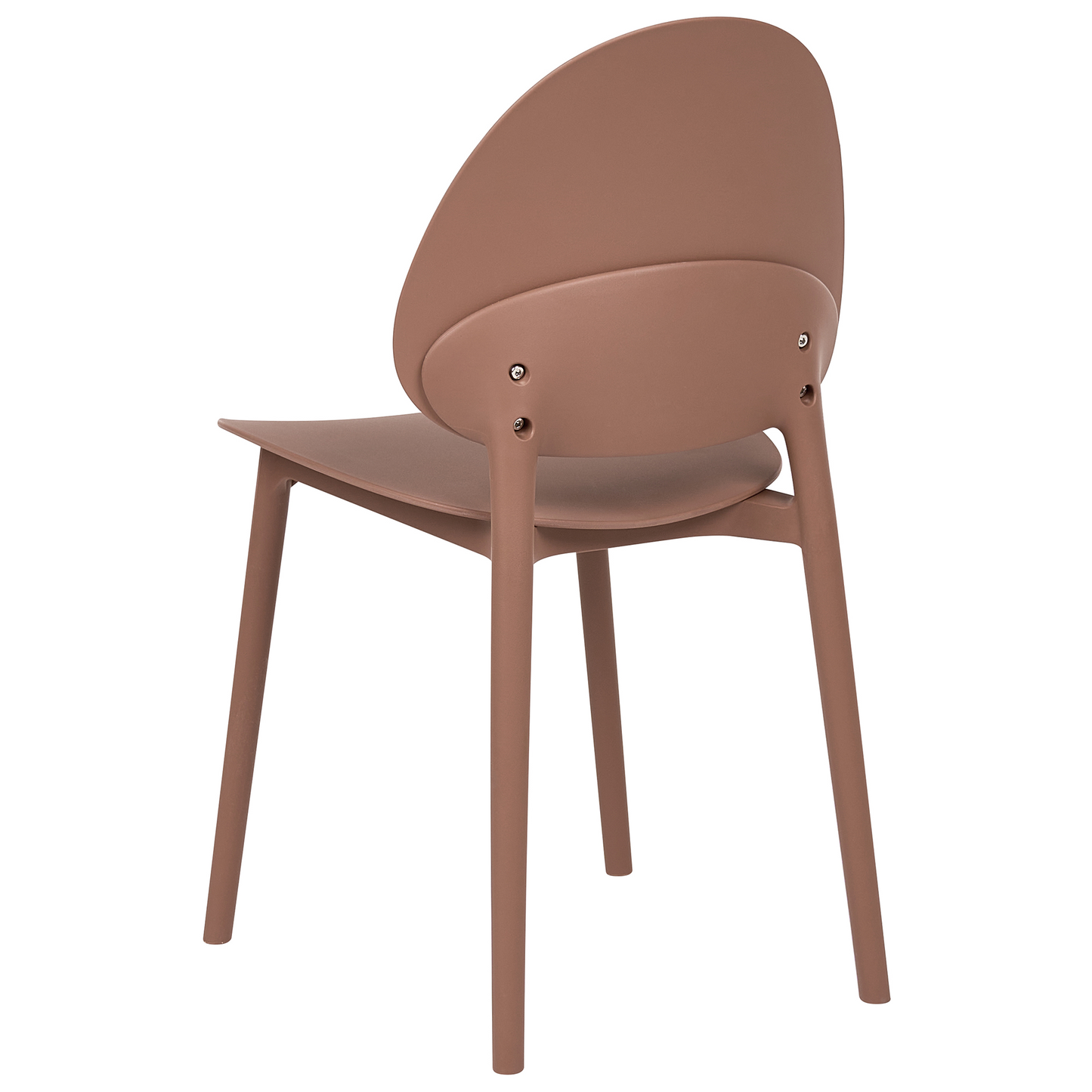 4pk Brown Plastic Dining Chairs Indoor Outdoor Minimalist