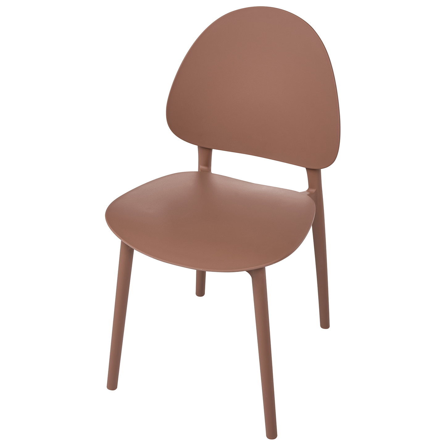 4pk Brown Plastic Dining Chairs Indoor Outdoor Minimalist