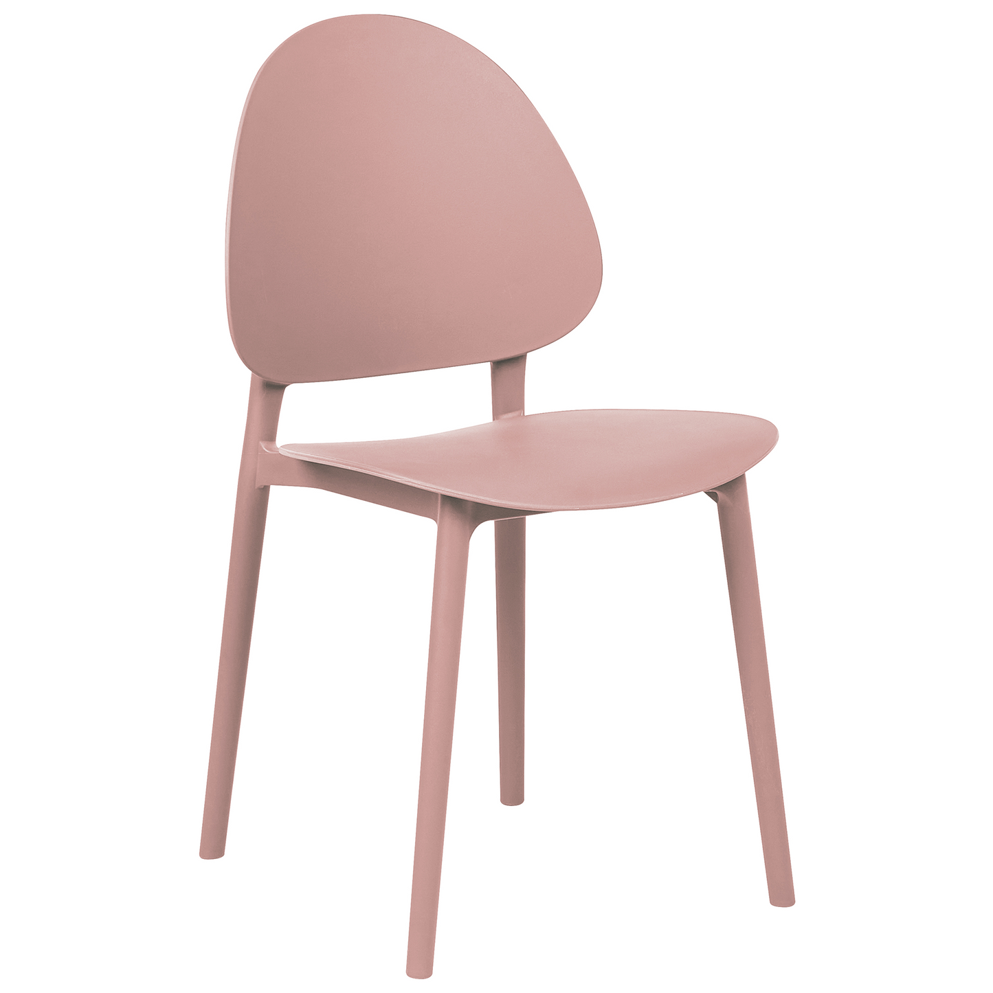 Set Of 4 Pink Minimalist Chairs Outdoor No Armrests