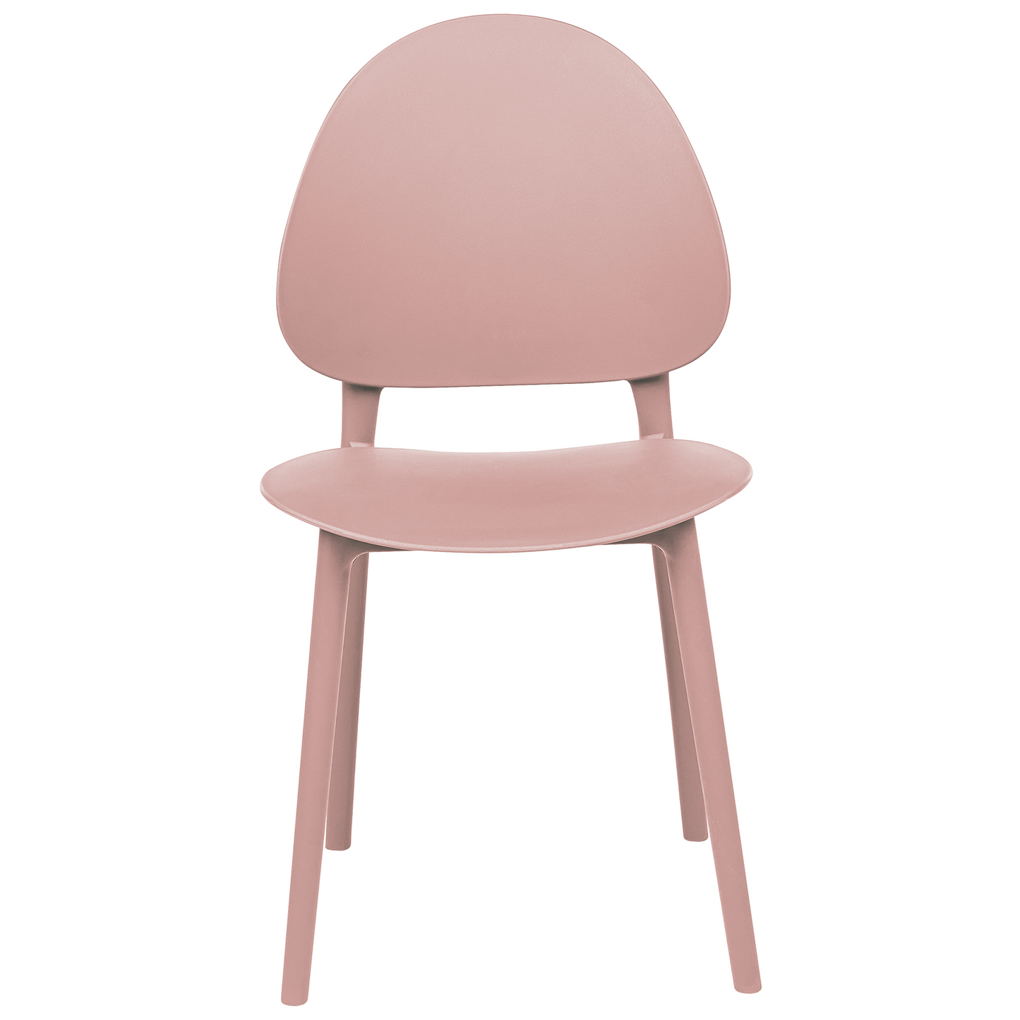 Set Of 4 Pink Minimalist Chairs Outdoor No Armrests