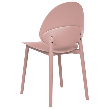 Set Of 4 Pink Minimalist Chairs Outdoor No Armrests