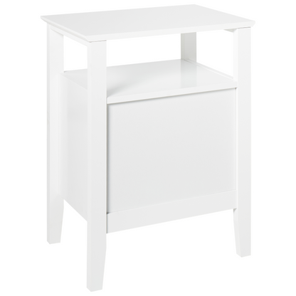 LuxeNest Bedside Tables Set 2 Drawers White MDF Gold Handles