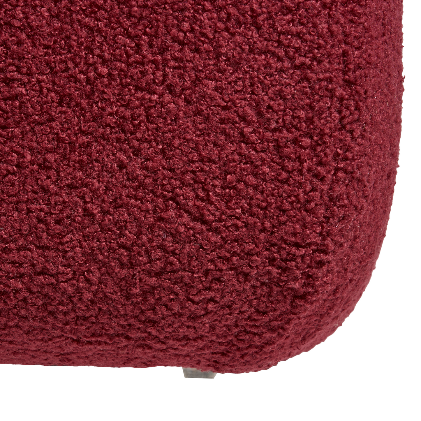 Dark Red Boucle Pouffe 60 x 60cm Square Footstool
