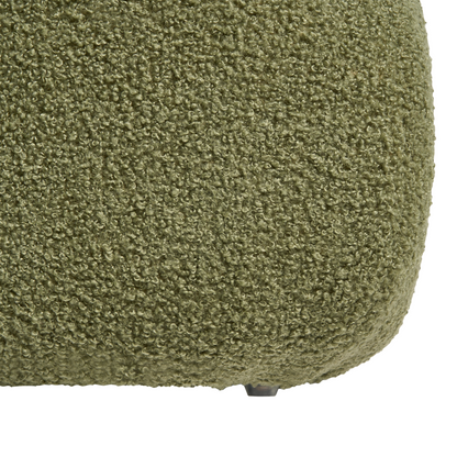 Pouffe Boucle Square 60 x 60cm Green Footstool