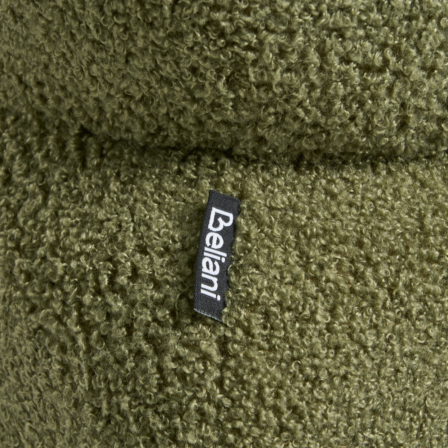 Pouffe Boucle Square 60 x 60cm Green Footstool
