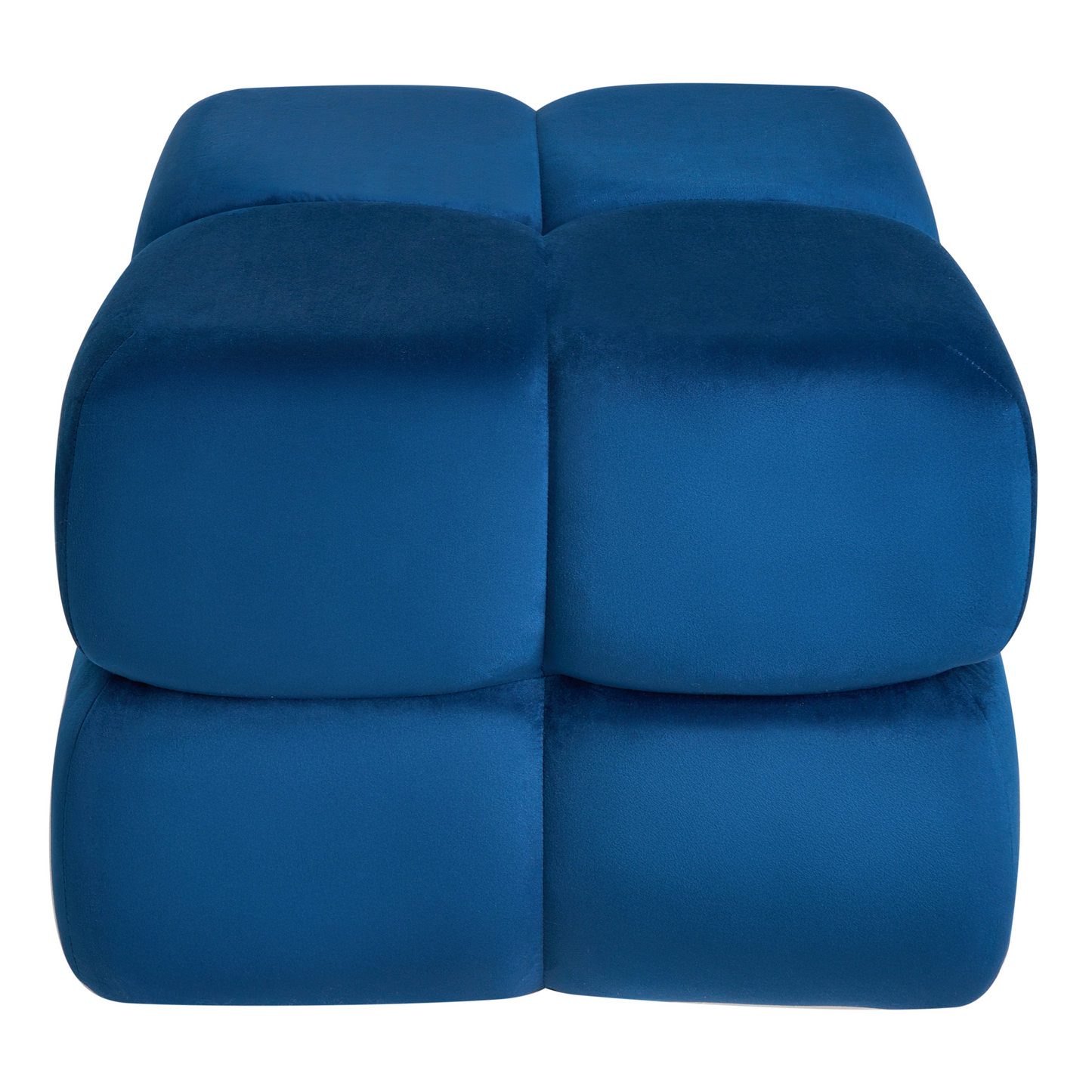 Navy Velvet Square Pouffe 60 x 60cm Modern Footstool