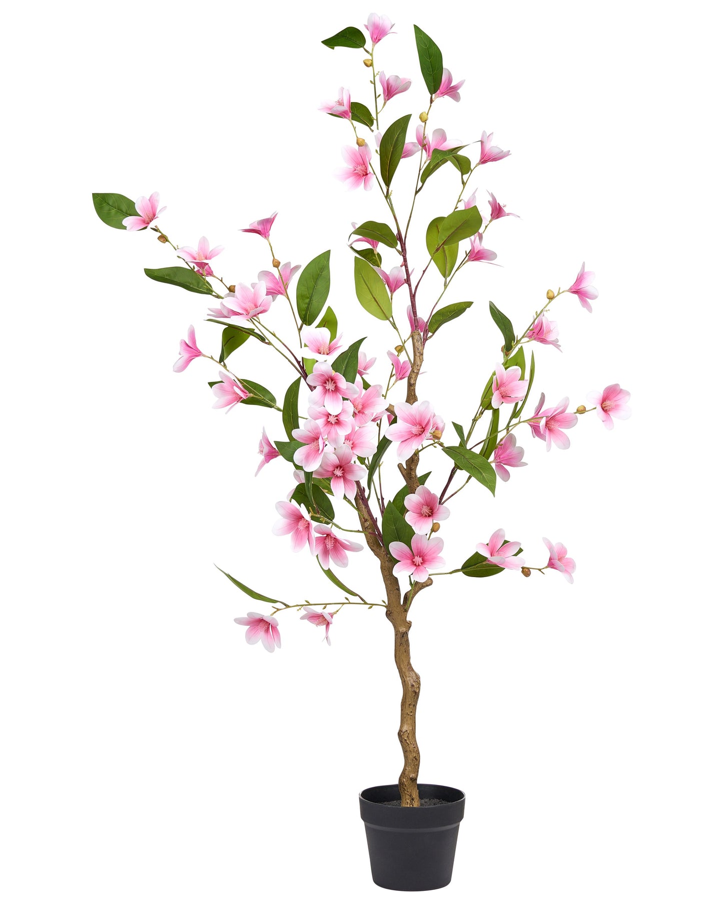 Magnolia Tree 128cm Artificial Potted Pink Green Decor