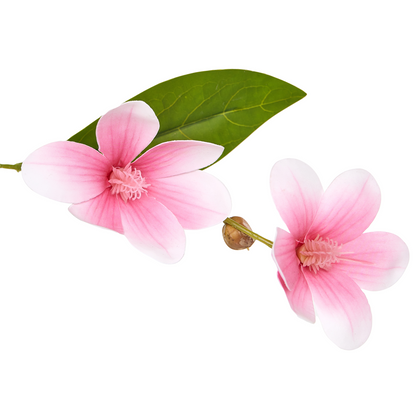 Magnolia Tree 128cm Artificial Potted Pink Green Decor