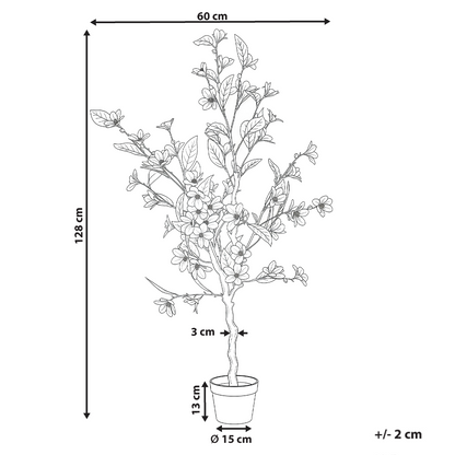 Magnolia Tree 128cm Artificial Potted Pink Green Decor