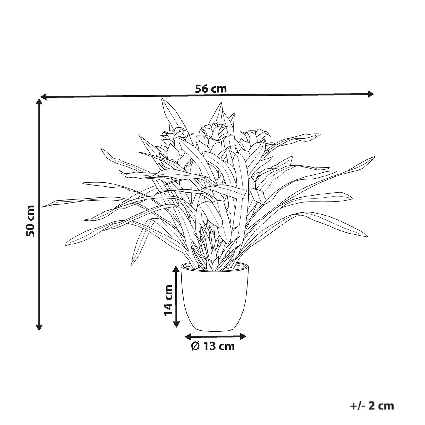 Faux Guzmania Plant Red Bloom Indoor Decor